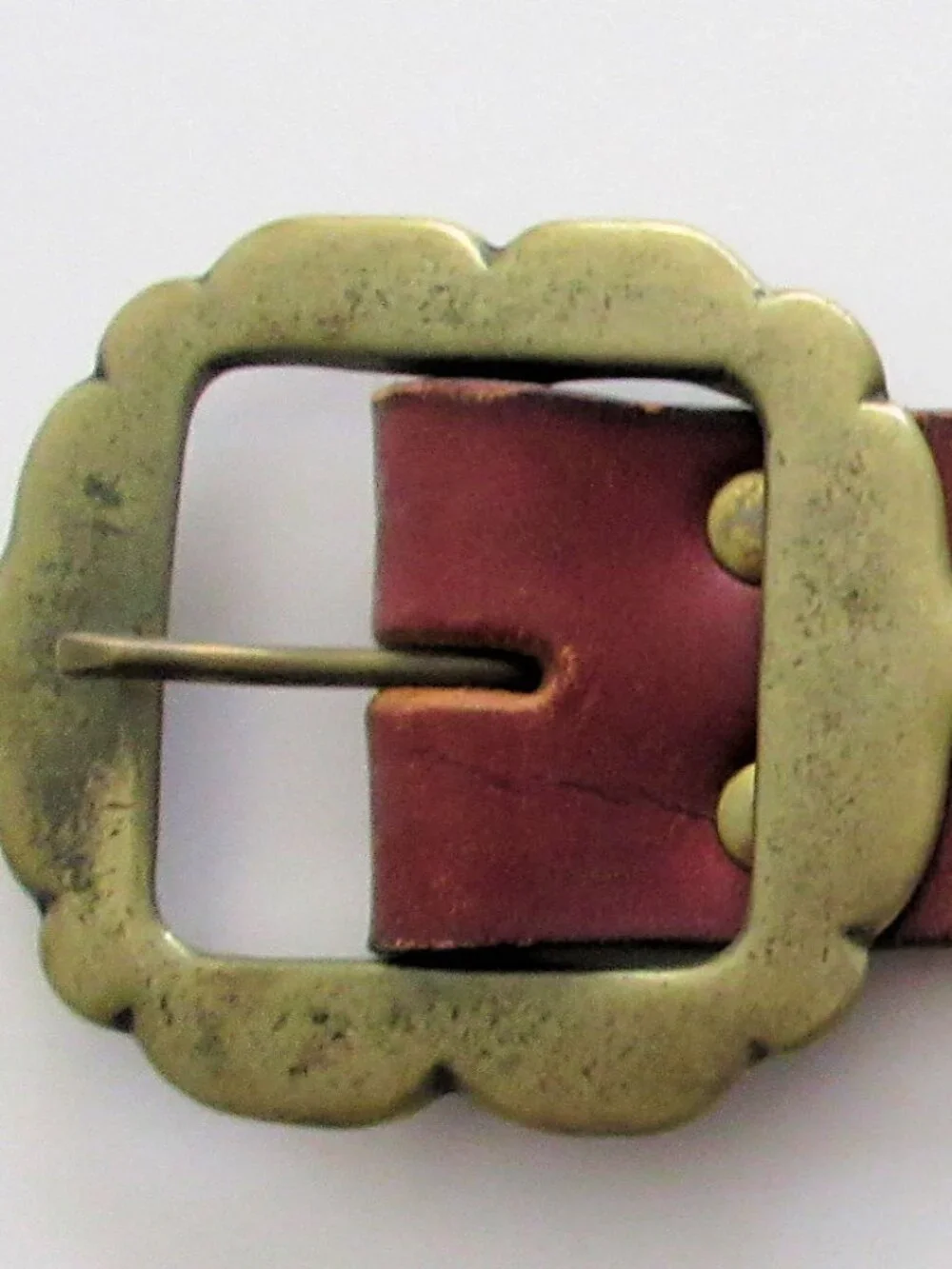 Woodstock 1970 Leather Belt Brass Buckle Engraved Western Style 32